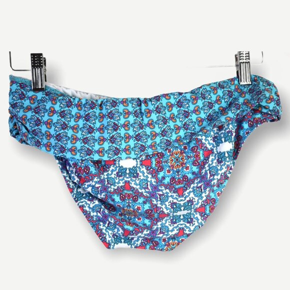 Athena Swim Bottoms 6 Womens Multicolor Swimwear Boho Ruffle Paisley Print - Picture 9 of 9